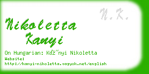 nikoletta kanyi business card